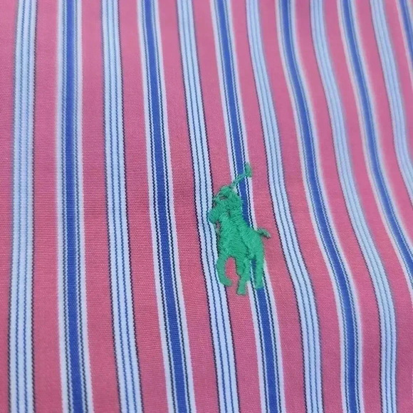 Ralph Lauren Men's Custom Fit Striped Long Sleeve Button Down Shirt Cotton Sz L - Picture 2 of 11